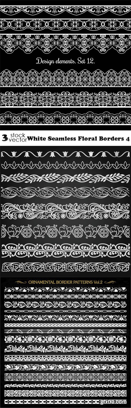 Vectors - White Seamless Floral Borders 4