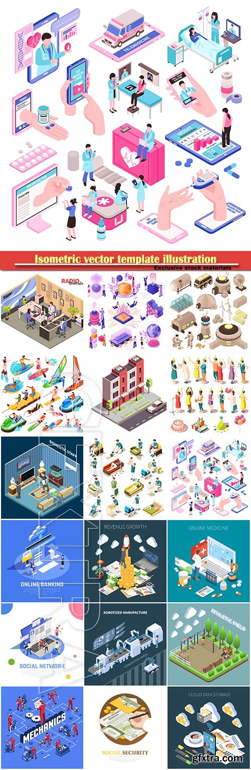 Isometric vector template illustration