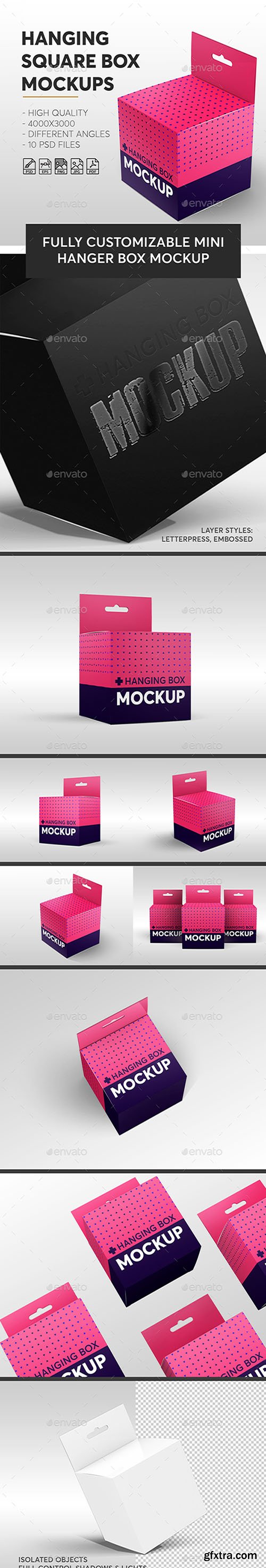 Hanging Square Box Mockups V.1 | Miscellaneous 23078385