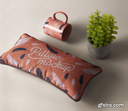 Psd Rectangular Pillow Mockup Scene