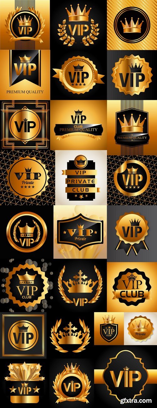 Gold sticker label background is the crown logo icon vector image 25 EPS