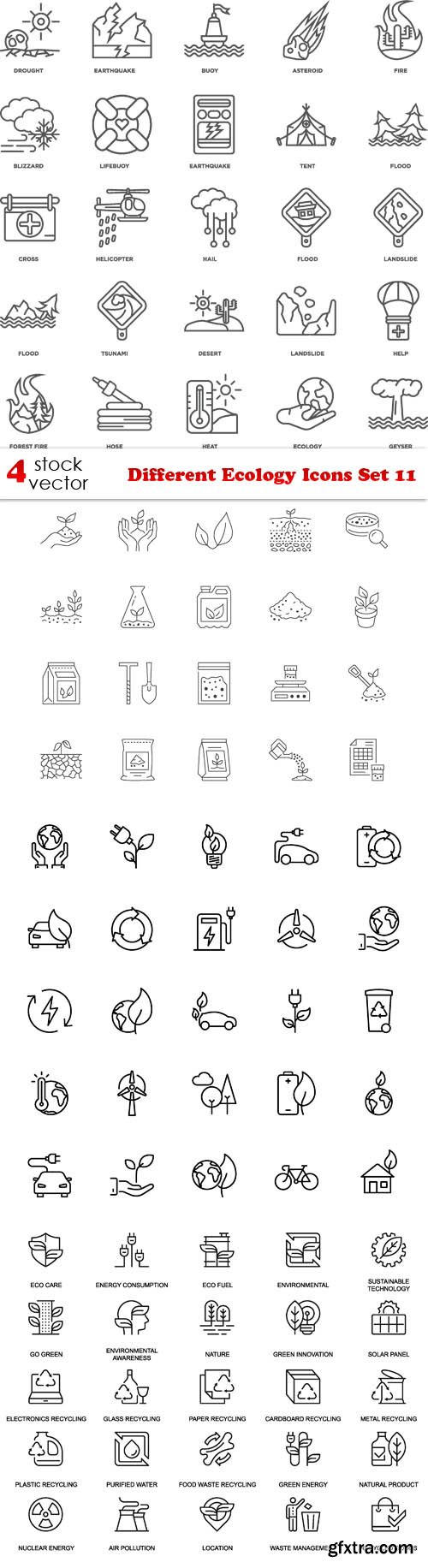 Vectors - Different Ecology Icons Set 11