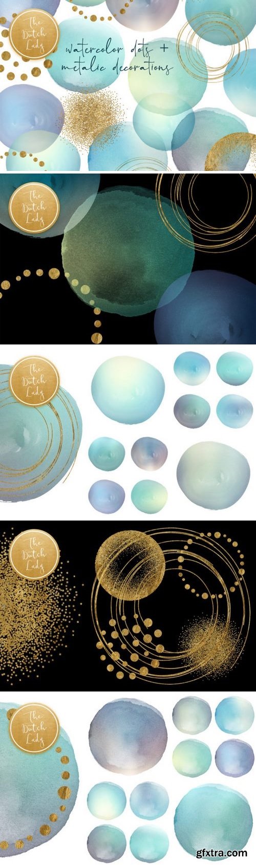 CM - Watercolor Dot & Metallic Decoration 3363605