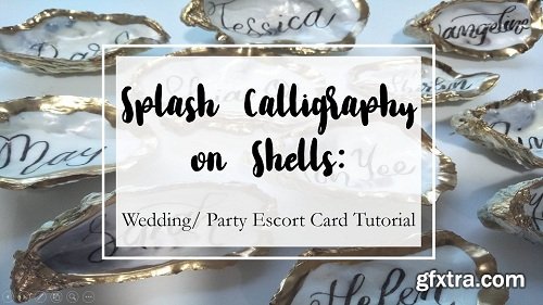 Splash Calligraphy on Shells: Wedding Escort Cards Tutorial