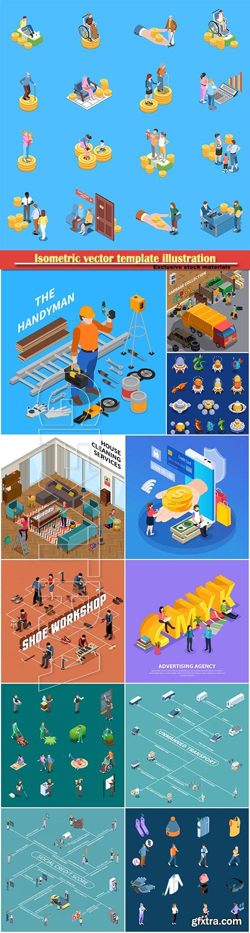 Isometric vector template illustration # 2