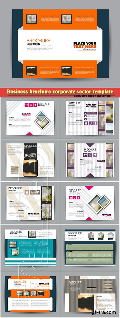 Business brochure corporate vector template, magazine flyer mockup # 9