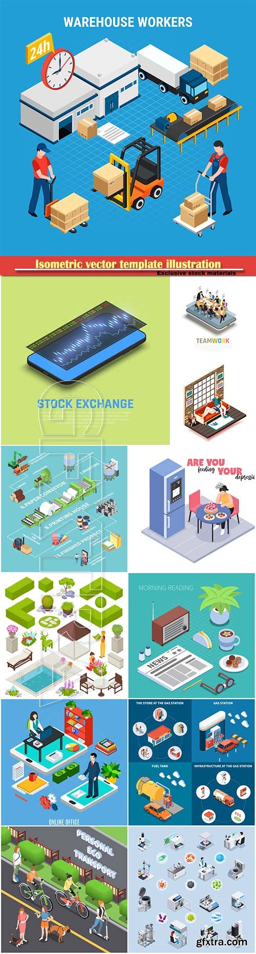 Isometric vector template illustration # 4