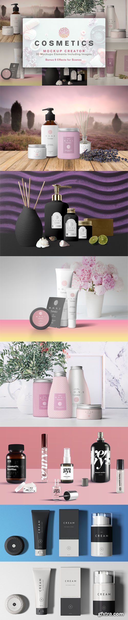 Essential Cosmetics Packaging PSD Mockups Collection