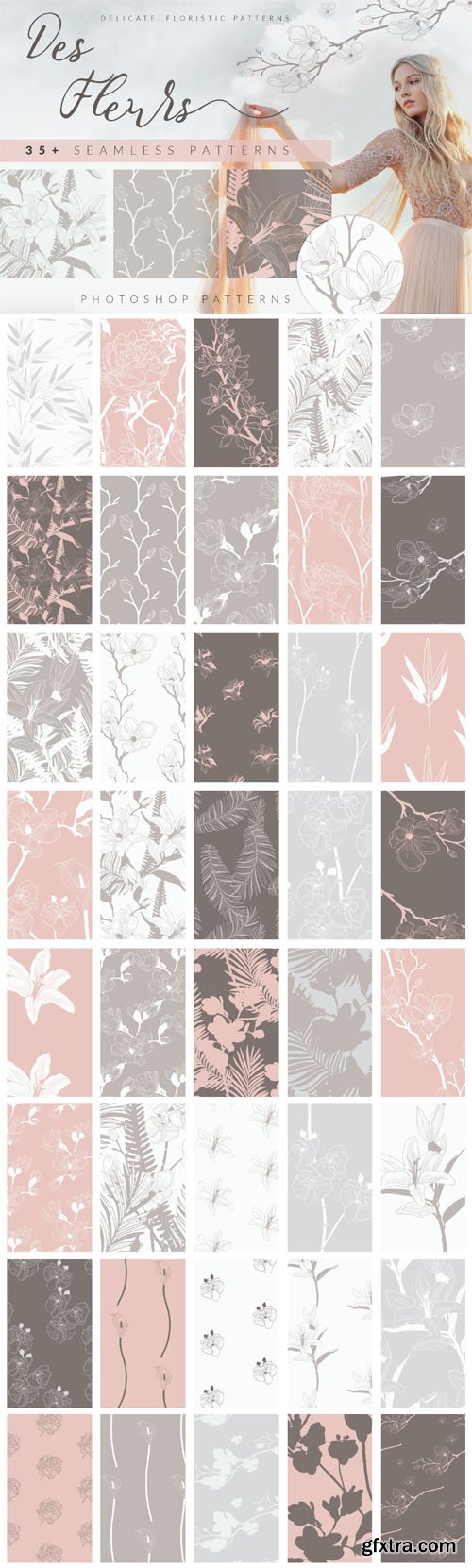 35+ Floristic Patterns for Photoshop