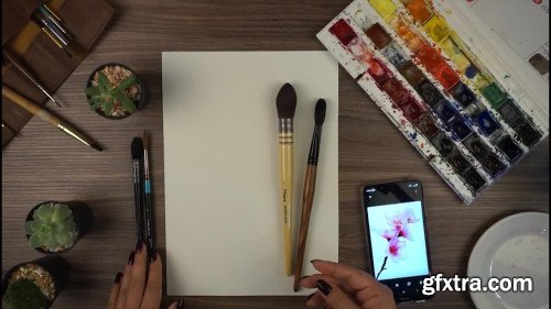 How to paint Cherry Blossom in Watercolor: step by step guide to aquarelle FLOWERS