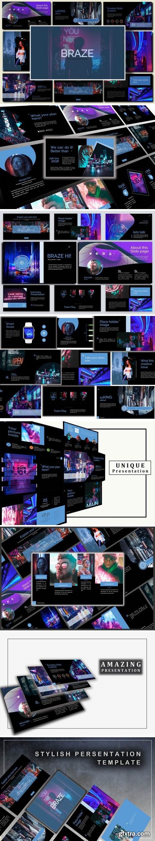 Braze Dark Innovative Powerpoint and Keynote Template