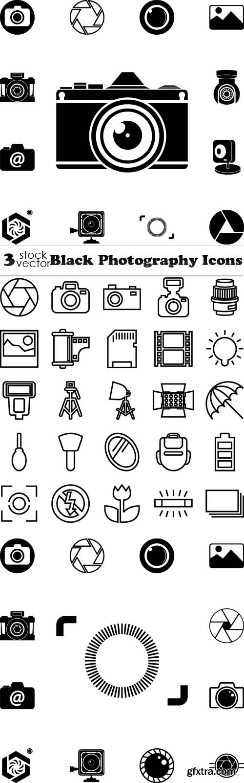 Vectors - Black Photography Icons