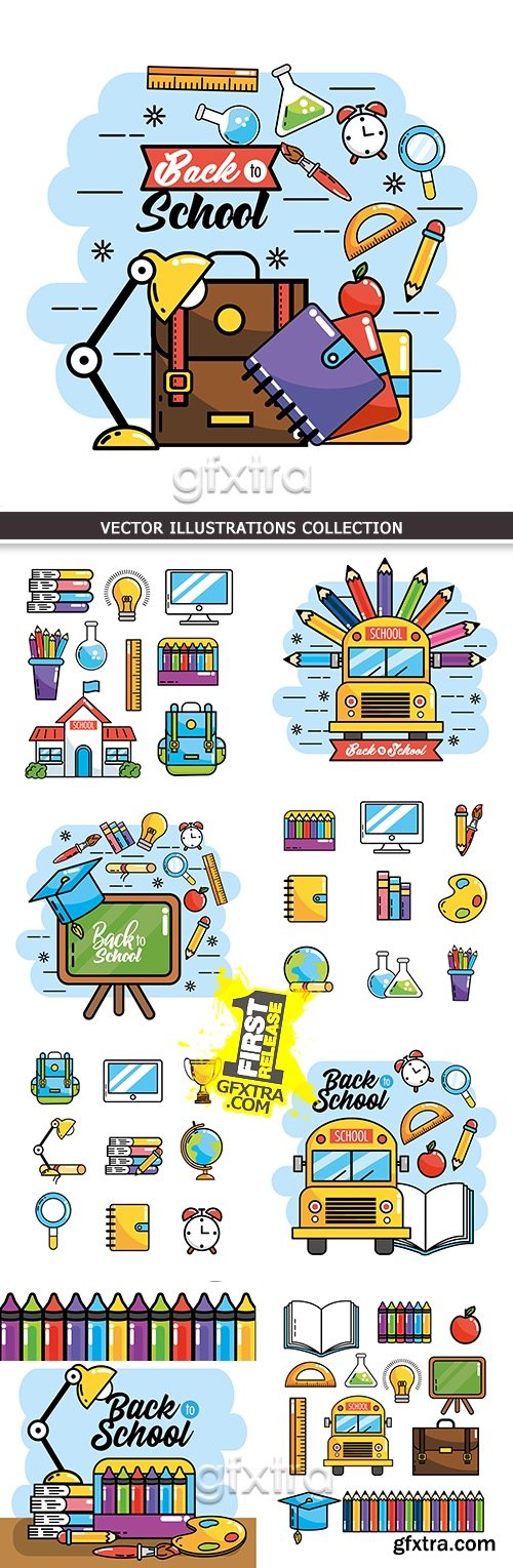 Back to school education collection vector elements # 10