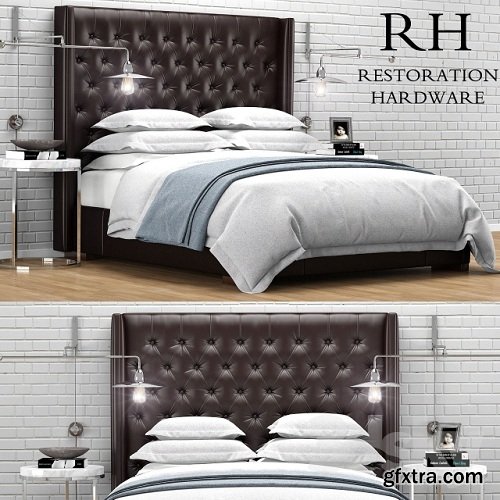 Restoration Hardware Adler Leather Tufted bed