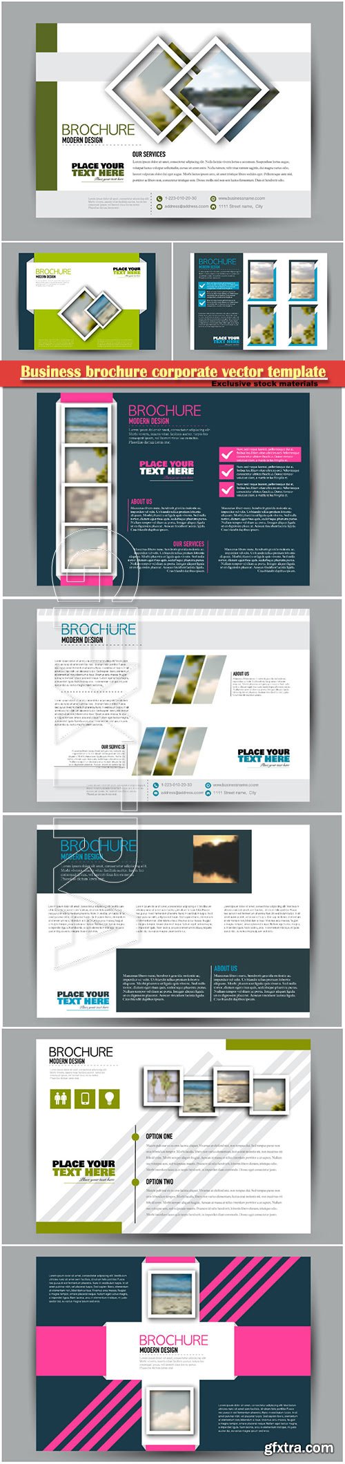 Business brochure corporate vector template, magazine flyer mockup # 15