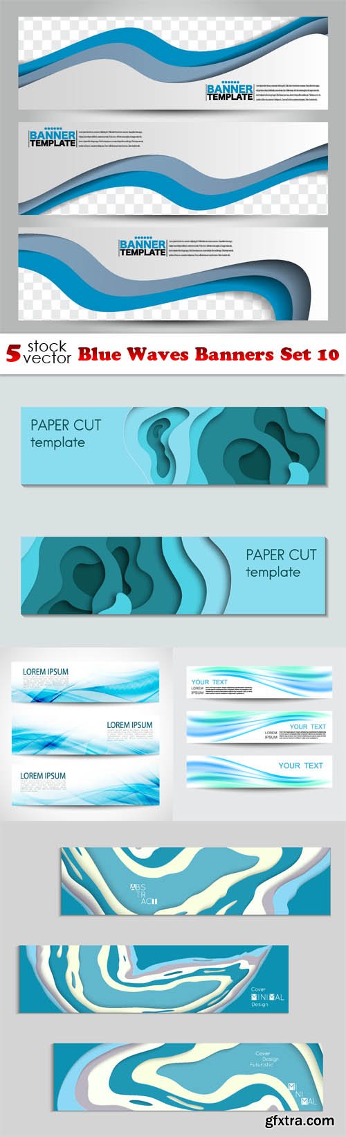 Vectors - Blue Waves Banners Set 10