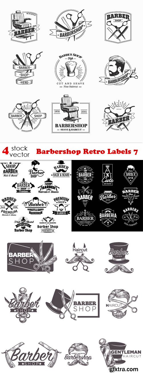 Vectors - Barbershop Retro Labels 7