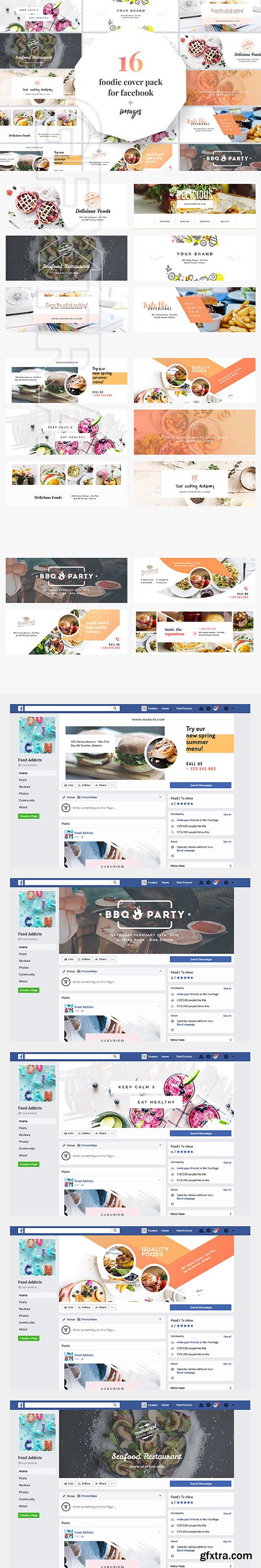 CreativeMarket - Foodie Facebook Cover Pack 2285579