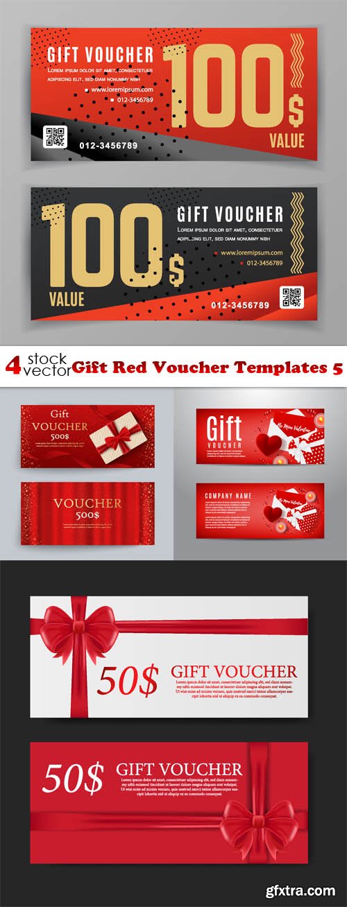 Vectors - Gift Red Voucher Templates 5