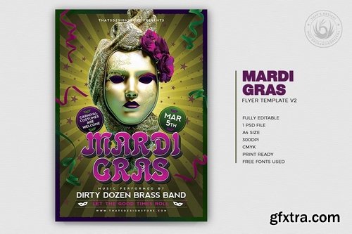 GraphicRiver - Mardi Gras Flyer Template V2 9999711