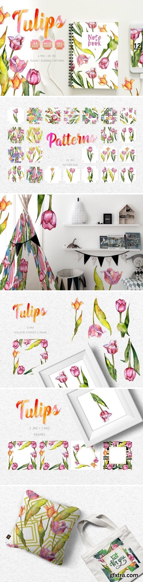 CM - Tulips for Love Watercolor png 3357911