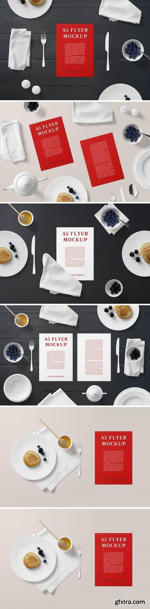 A5 Portrait Flyer Mockup - Breakfast Set