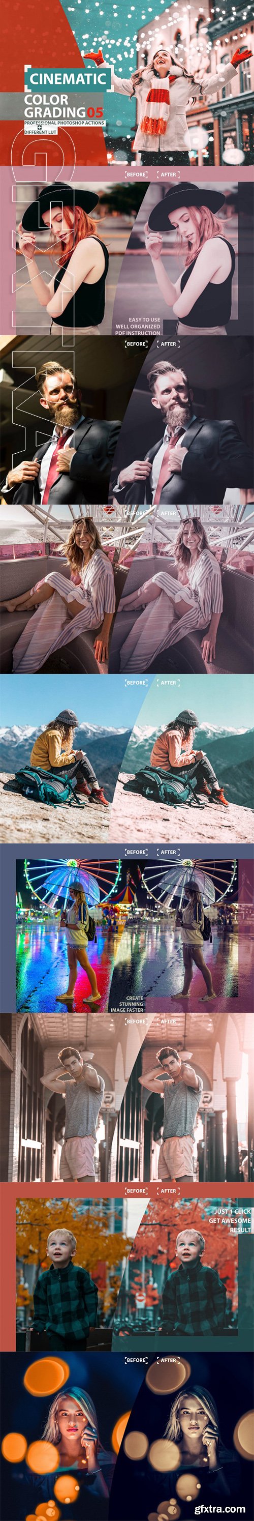 Cinematic Color Grading 05 Premium photoshop action