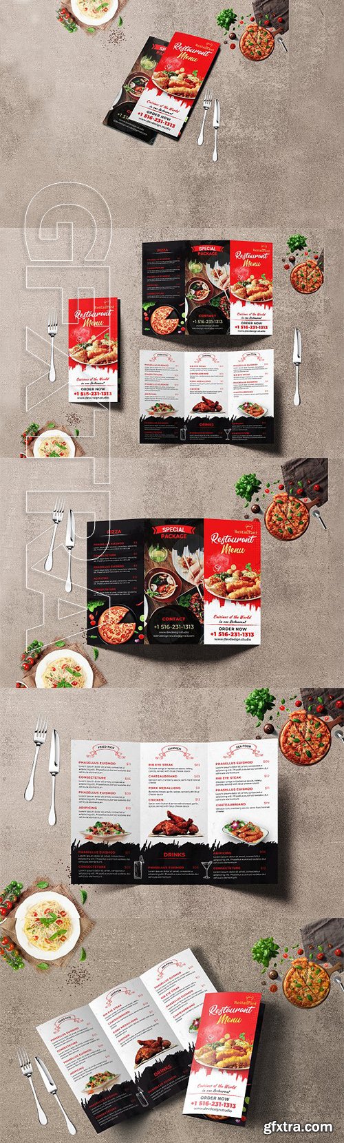 CreativeMarket - Modern Restaurant Trifold Brochure 3330030
