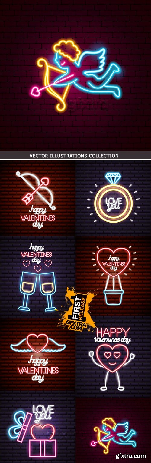 St. Valentine\'s Day neon sign romantic design