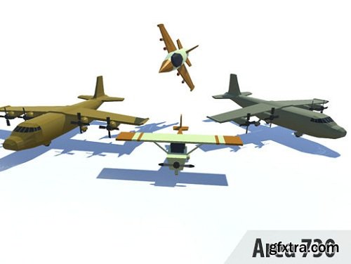 Stylized Low Poly Planes Pack