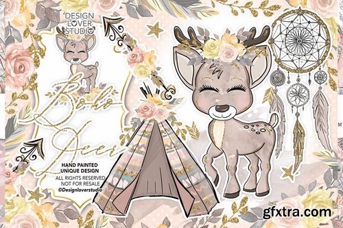 Boho Deer Cute design