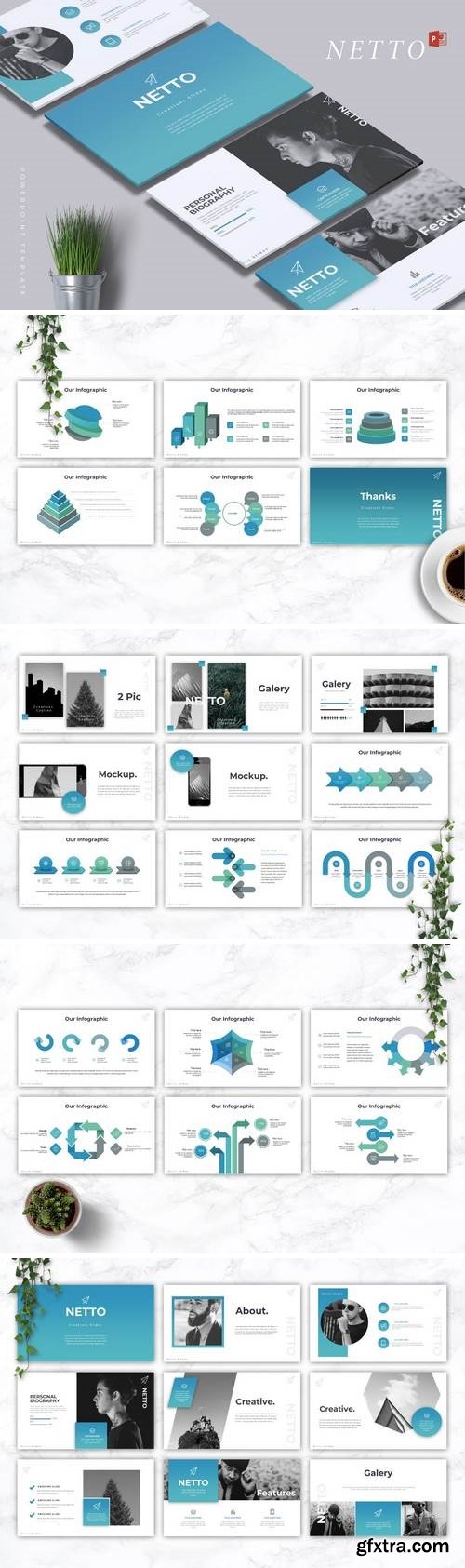 NETTO - Powerpoint, Keynote, Google Sliders Templates