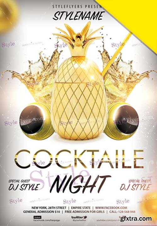 Cocktaile Night V1 2019 Flyer PSD