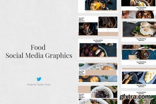 Food Pinterest Twitter Facebook Instagram Posts Pack and Animated Instagram Stories Pack