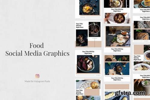 Food Pinterest Twitter Facebook Instagram Posts Pack and Animated Instagram Stories Pack