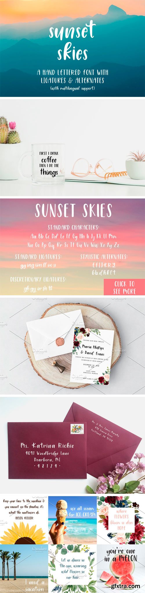 CM - Sunset Skies Hand Lettered Font 2783652