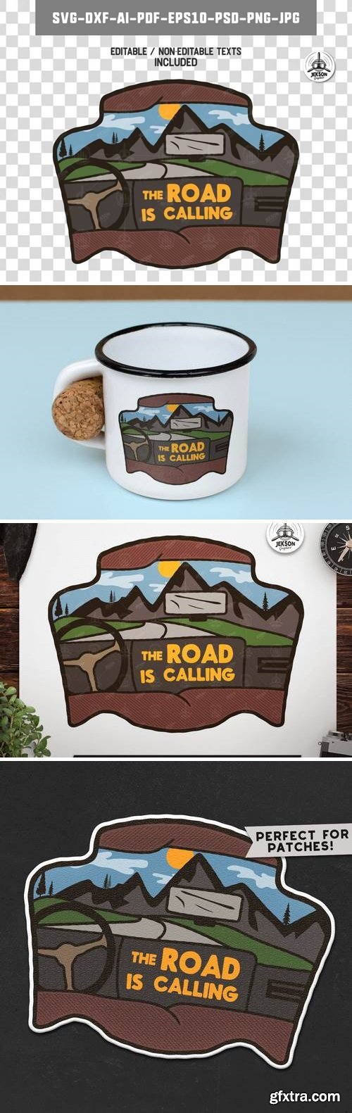 Road Trip Badge / Vintage Travel Logo Camp Patch