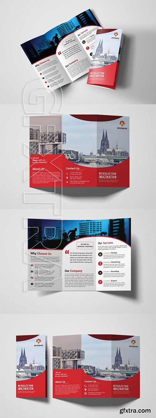 CreativeMarket - Corporate Trifold Brochure Design 3309890