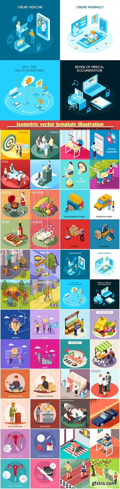 Isometric vector template illustration # 10