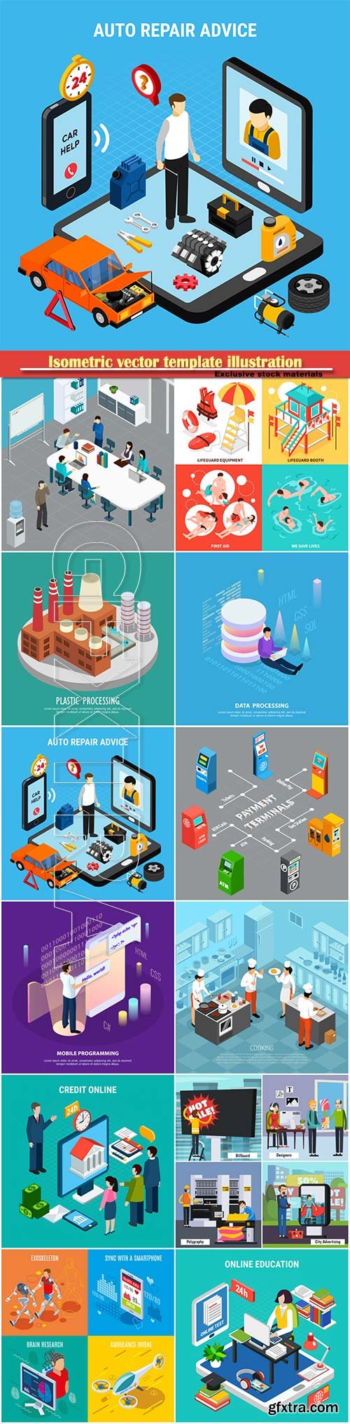 Isometric vector template illustration # 11