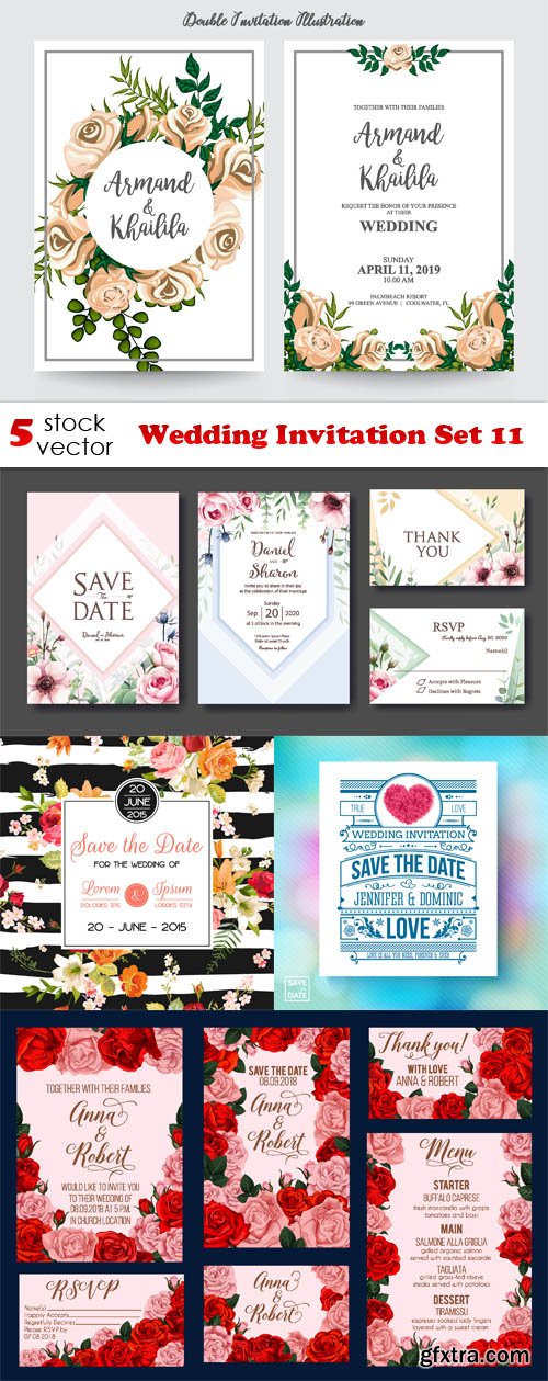 Vectors - Wedding Invitation Set 11
