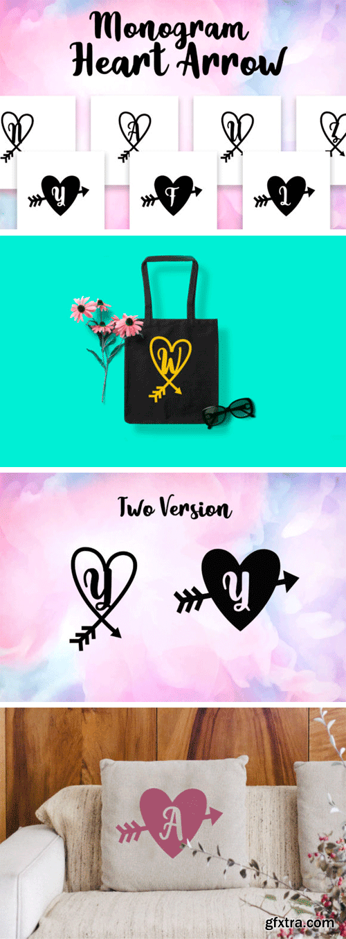 Monogram Heart Arrow Font