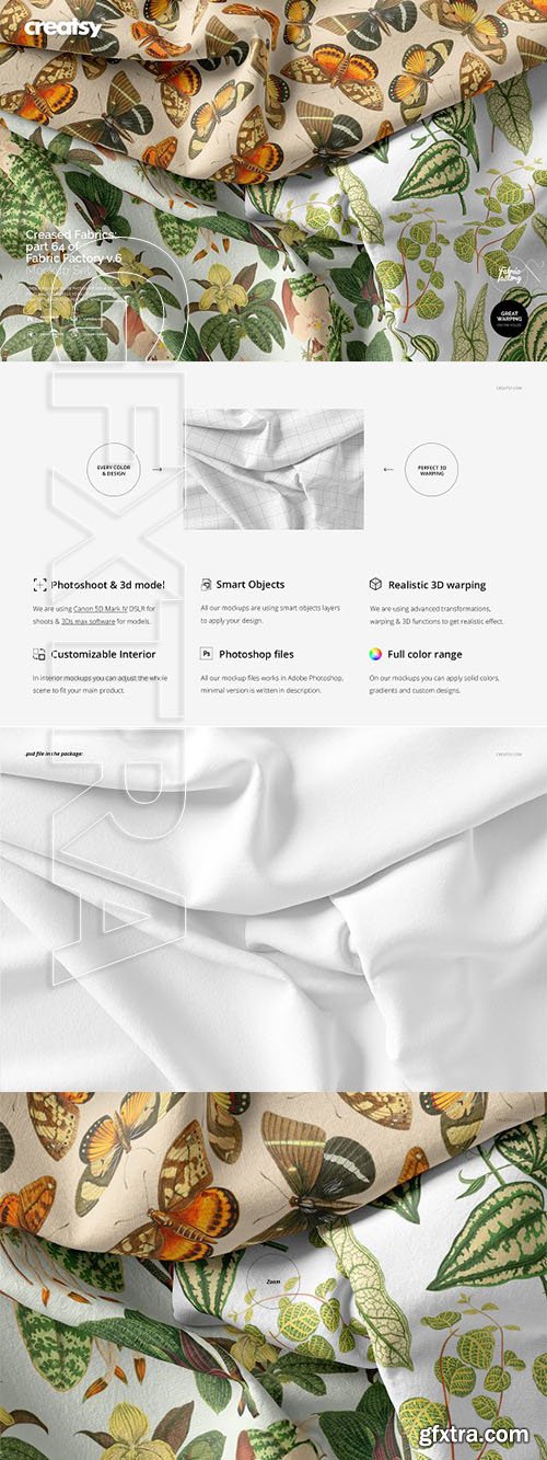 CreativeMarket - Creased Fabrics Mockup 64 FF v6 3331953