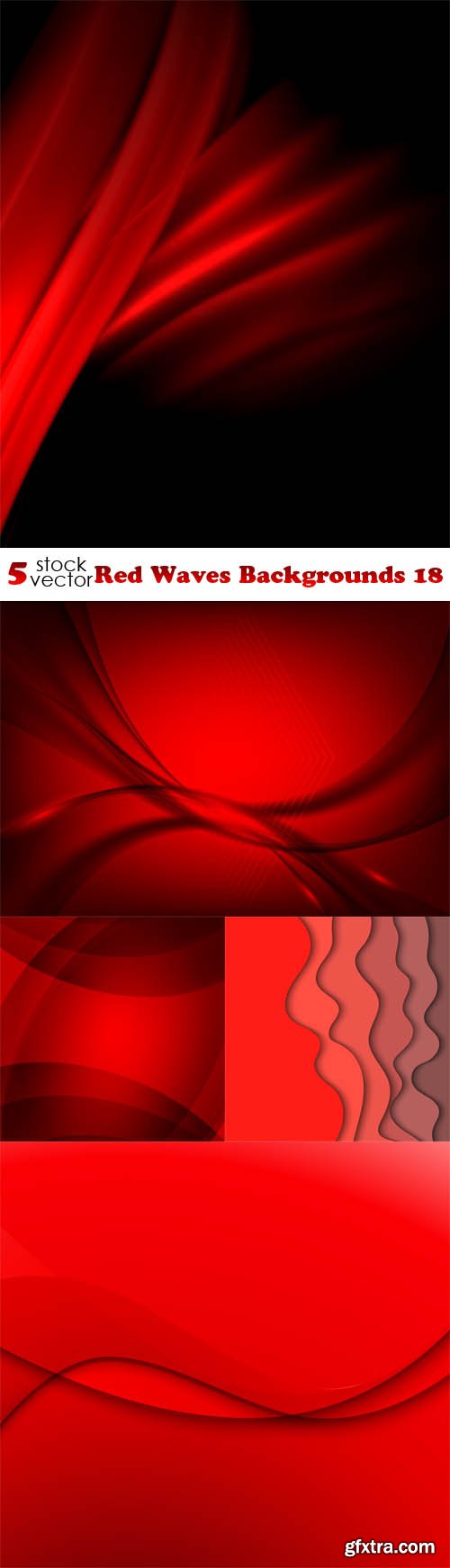 Vectors - Red Waves Backgrounds 18