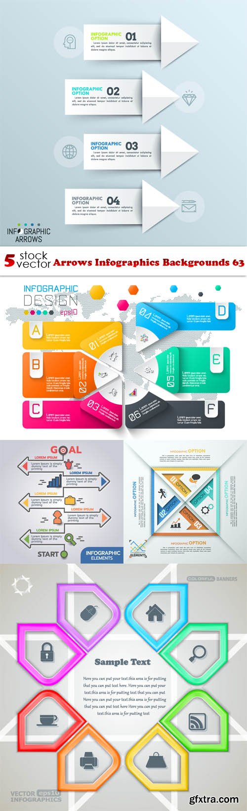 Vectors - Arrows Infographics Backgrounds 63