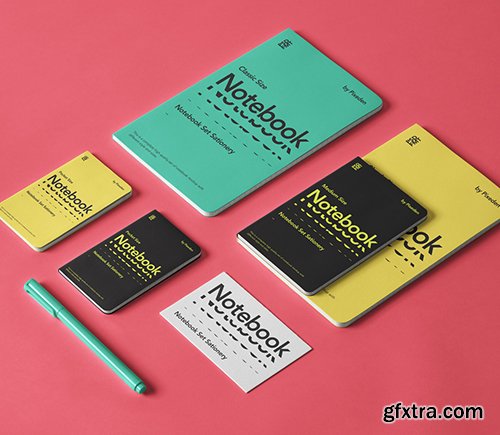 Notebooks Set Psd Stationery Mockup