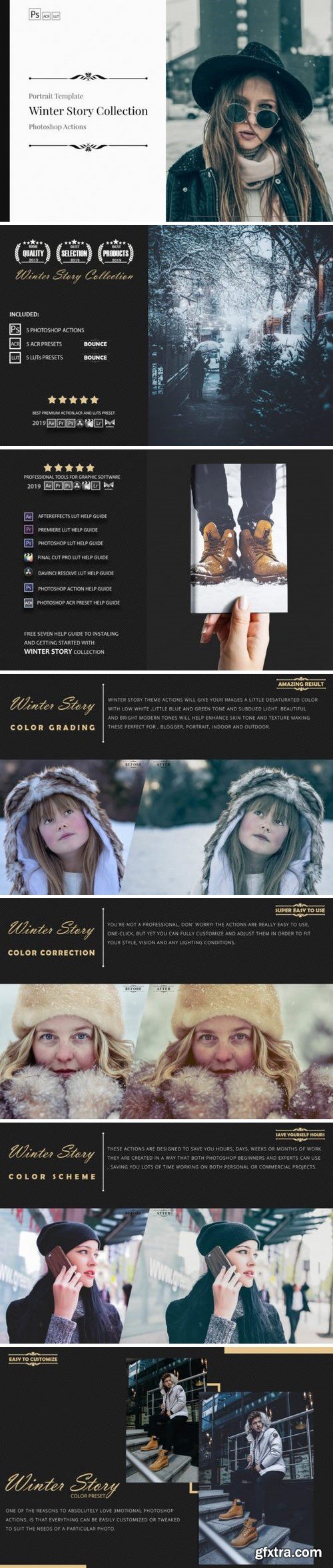 Thehungryjpeg - Neo Winter Story Color Grading photoshop actions 3524667