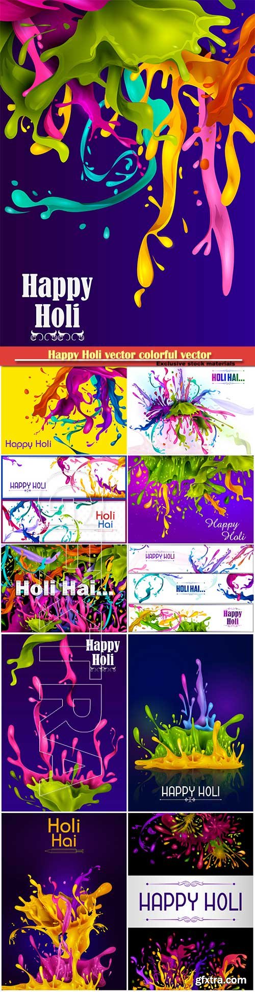 Happy Holi vector colorful vector illustration