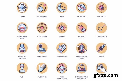63 Space Icons Butterscotch Series