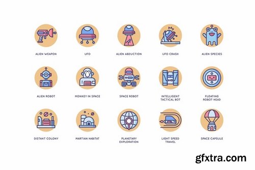 63 Space Icons Butterscotch Series